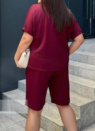 Костюм - двойка женский летний, с шортами, футболка минни маус, шорты. плюс сайз,...