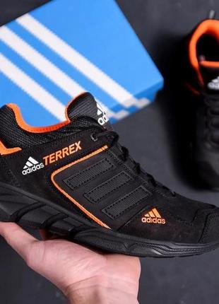 Чоловічі шкіряні кросівки adidas terrex orange