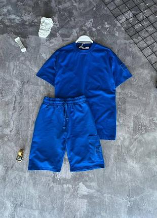 Літній комплект шорти + футболка stone island стон айленд