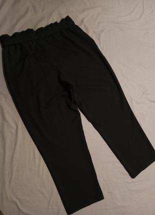 Стрейч,звужені,чорні штани з поясом,висока посадка,великого розміру,з нюансом,h&m3 фото