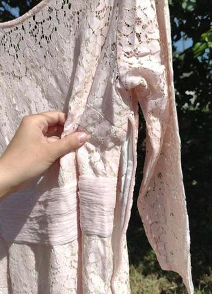 Винтажное ажурное розовое котоновое платье &hübsch германия7 фото