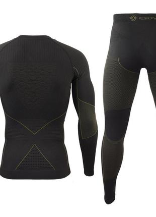 Термобелье мужское lesko a202 black (2xl) спортивное облегающее влагоотводное осень-зима "ax"
