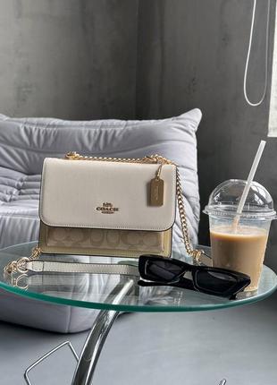 Жіноча сумка coach mini klare crossbody milk  шкіра4 фото