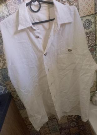 Льон сорочка батал льняна блуза легка натуральна