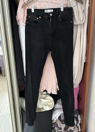 Черные джинсы скини skinny zara 38 размер1 фото