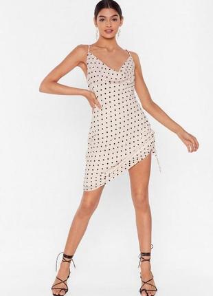 Мінісукня кольору нюд в чорний горох nasty gal
