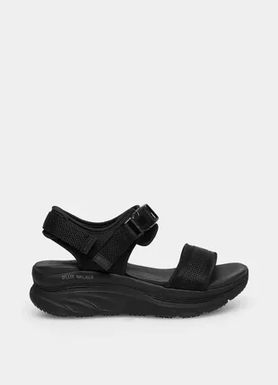 Жіночі босоніжкина на широку стопу  skechers / оригінальні босоніжки чорного кольору