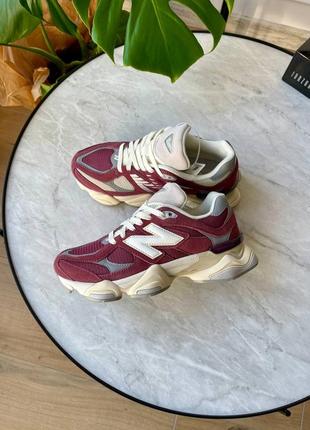 Кросівки new balance 9060 washed burgundy7 фото