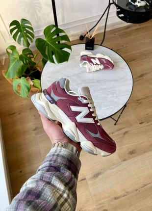 Кросівки new balance 9060 washed burgundy1 фото