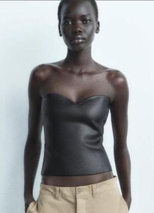 Крутезний бандажний топ zara black  топовый корсет от зара чёрный.