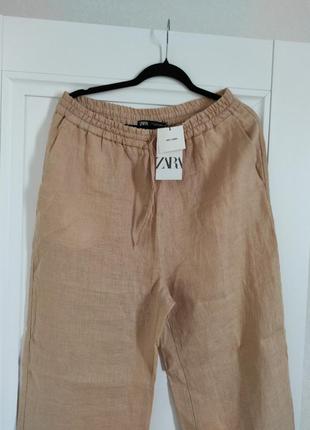Zara брюки лен