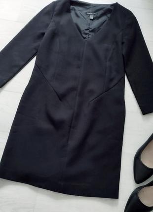 Чёрное плотное платье mango2 фото