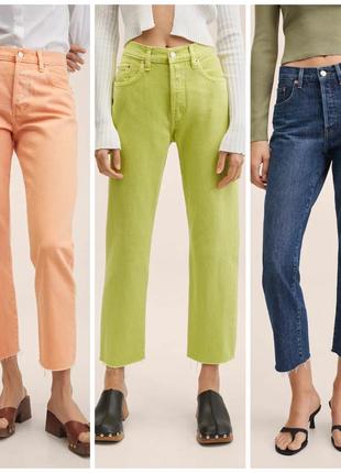 Джинси, джинси укорочені джинси літні  укорочені mango havana, оригінал джинсы на пуговицах на болтах1 фото