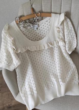 Неймовірно романтична бавовняна блуза в'язана