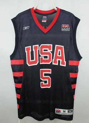 Баскетбольная майка джерси reebok usa national olimpic team basketball jersey #5 jason kidd