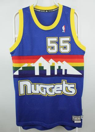 Баскетбольна майка adidas denver nuggets dikembe mutombo #55 hardwood classics jersey