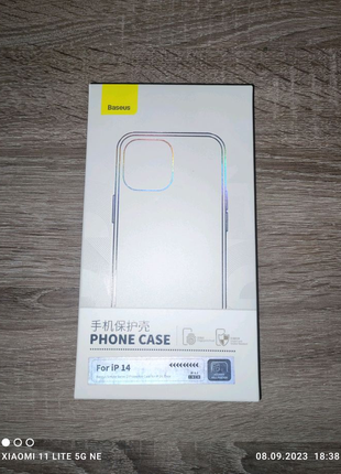 Прозрачный чехол baseus для iphone 14, брендовий чехол!