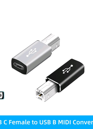 Адаптер type c to usb b, black, 1 шт