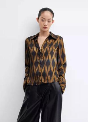 Атласная рубашка с принтом
