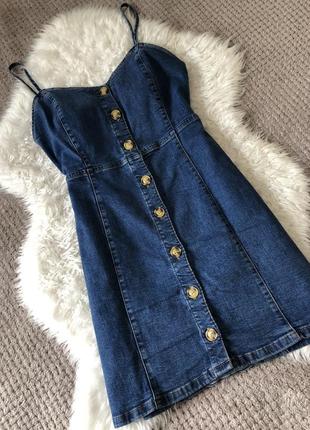 Cукня джинсова на тонких бретельках denim co р.10/12