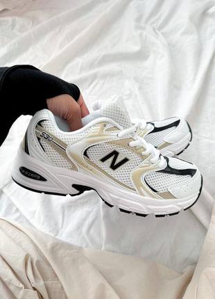 Женские кроссовки new balance 5️⃣3️⃣0️⃣ white gold сетка легкие удобные