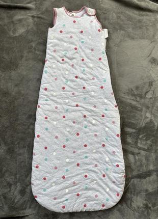 Спальник дитячий спальний мішок утеплений в горох
