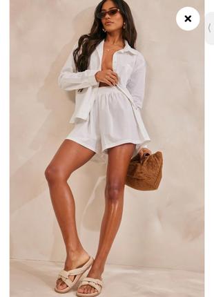 Білі котонові шорти oversize s-m