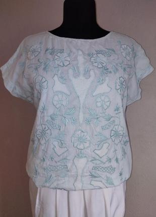 Легкая блузка с коротким рукавом коттон вышивка