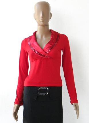 Знижка дня! оригінальна кофта з паєтками на комірці розмір м