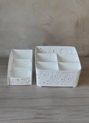 Набор белых подставок «ажур», 2шт