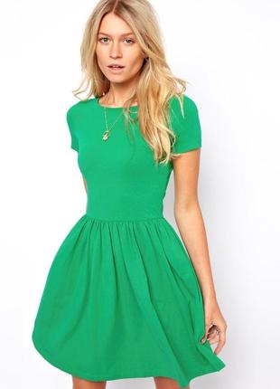 Базова темно-зелена сукня1 фото