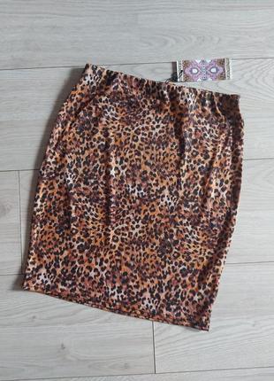 Мини юбка boohoo в леопардовый принт