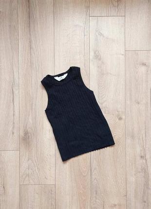 Топ трикотажний h&m в рубчик з трикотажу вкорочений топ трикотажный h&m укороченный