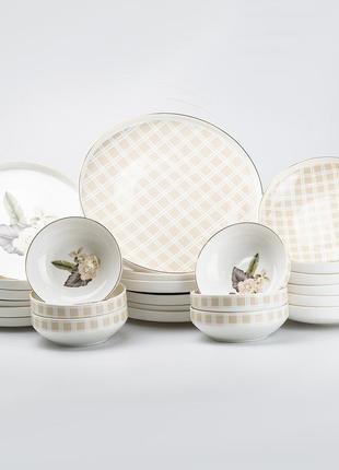 Столовий сервіз на 6 персон керамічний рожевий