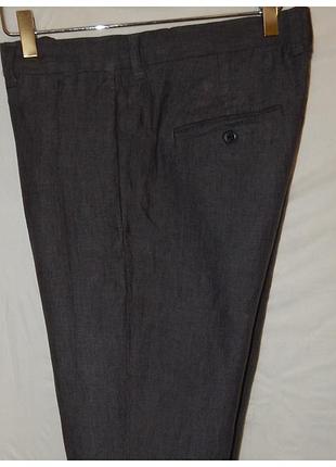 Льняные брюки slim fit h&m 6