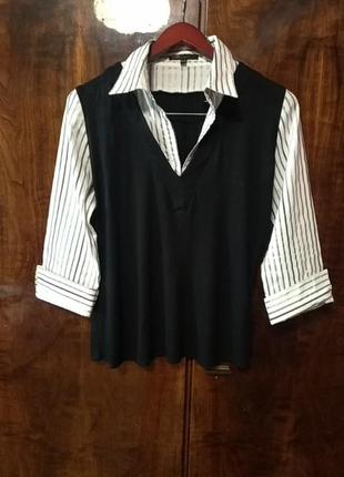 Блузка комбинированная