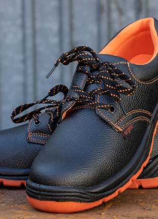 Спецвзуття туфлі захисні робочі з металевим носком із коров'ячої шкіри, робоче взуття