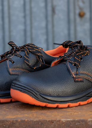 Спецвзуття туфлі захисні робочі з металевим носком із коров'ячої шкіри, робоче взуття