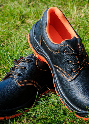 Спецвзуття туфлі захисні робочі з металевим носком із коров'ячої шкіри, робоче взуття