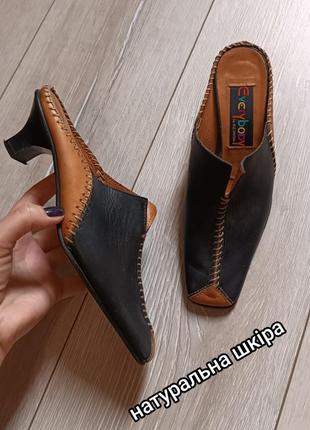 Мюли / босоножки / шлепанцы / туфли с открытой пяткой из натуральной кожи бренда vero cuoio