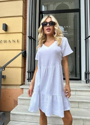 Легка муслінова літня сукня вільного крою