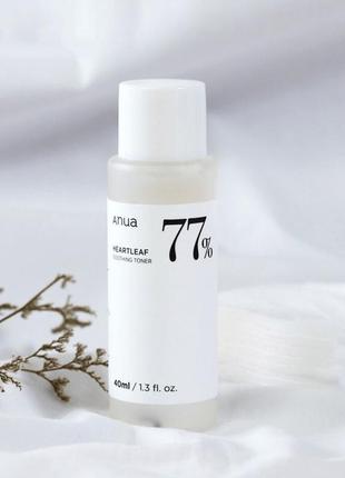 Тонер anua 77% heartleaf sooting toner міні 40мл заспокійливий тонер для обличчя