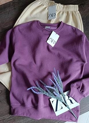 Джогерный фиолетовый свитшот на флисе zara 11-12 лет (146-152 см)