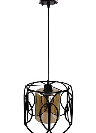 Люстра підвісна loft на 1 лампочку 25059 чорний 35-95х29х29 см.