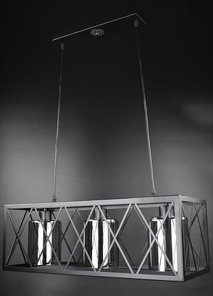 Люстра подвесная loft на 3 лампочки 26956 черный 35-100х25х63 см.