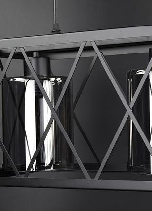 Люстра підвісна loft на 3 лампочки 26956 чорний 35-100х25х63 см.3 фото