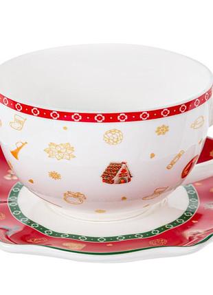 Чашка з блюдцем lefard christmas delight 985-143 250 мл 2 предмети