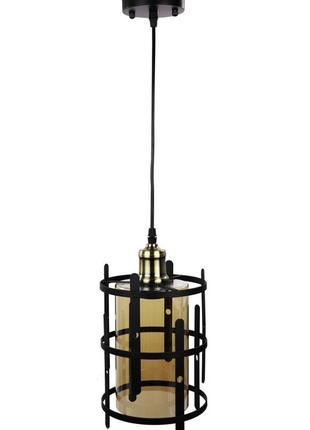 Люстра підвісна loft на 1 лампочку 25057 чорний 40-90х17х17 см.