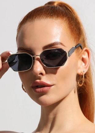 Тренд стильні жіночі чорні сонцезахисні окуляри uv400 сонячні очки антиблик