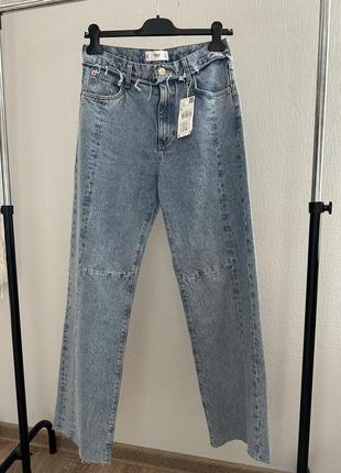 Джинсы mango прямые широкие р. 38